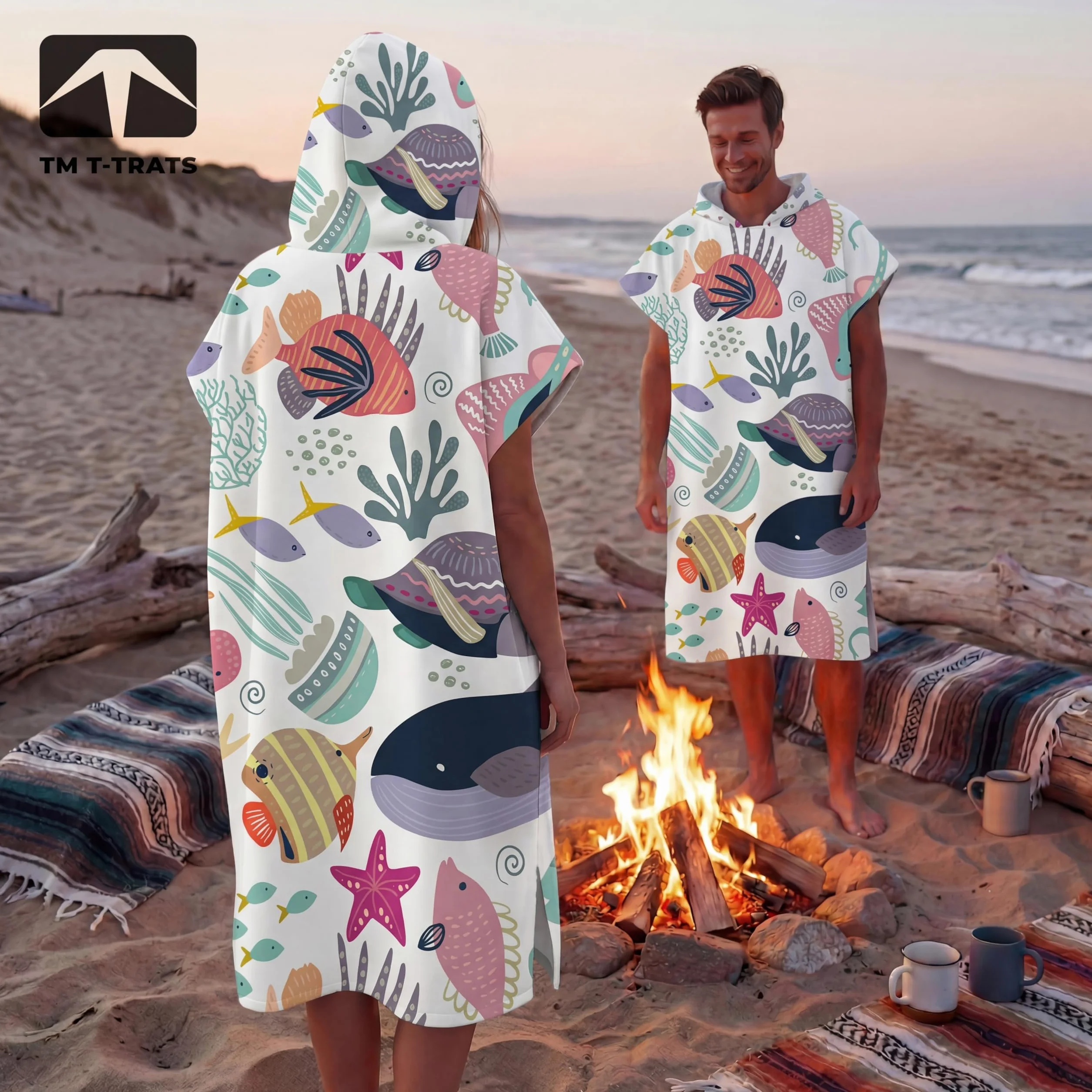 Poncho de surf de microfibra de secado rápido, toalla envolvente, albornoz, sudadera con capucha para adultos, hombres, mujeres o familias, para natación, playa, surf, buceo, baño en casa