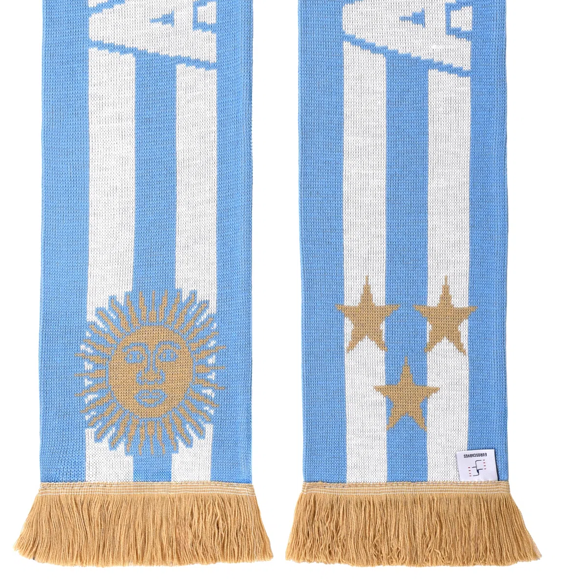 Euroscarves Bufanda de punto de fútbol Argentina (rayas), se adapta a todos los