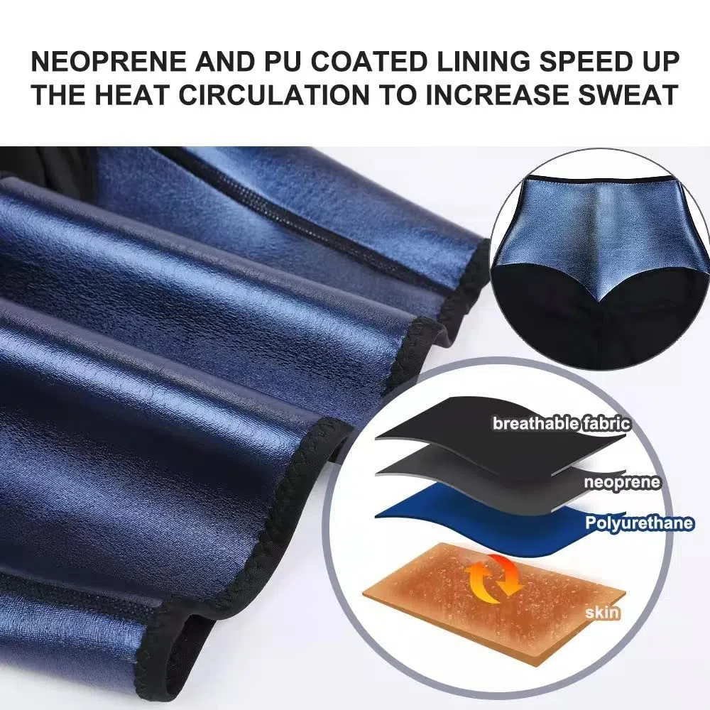 Pantalones Sauna Mujer Corto Pantalón de Sudoración Cintura Alta Leggins Reductores Ajustable Adelgazantes Pantalon Neopreno Térmicos Mallas Fitness Push Up para Deporte Running Yoga