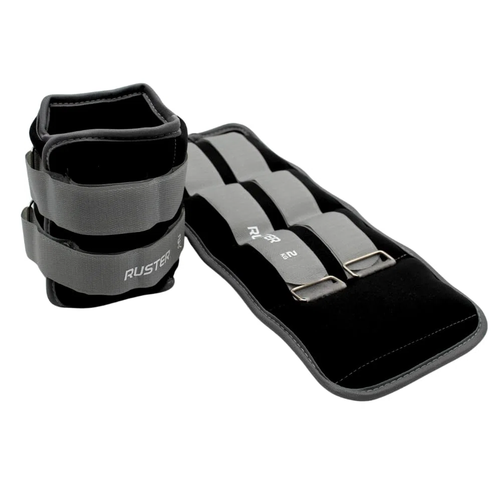RUSTER Par de Tobilleras Lastradas con Peso Ajustable de Neopreno - Pesas para Tobillos con Cierre de Velcro - Set de 2 Pesas Tobillos 0,5-2kg para Ejercicio y Entrenamiento