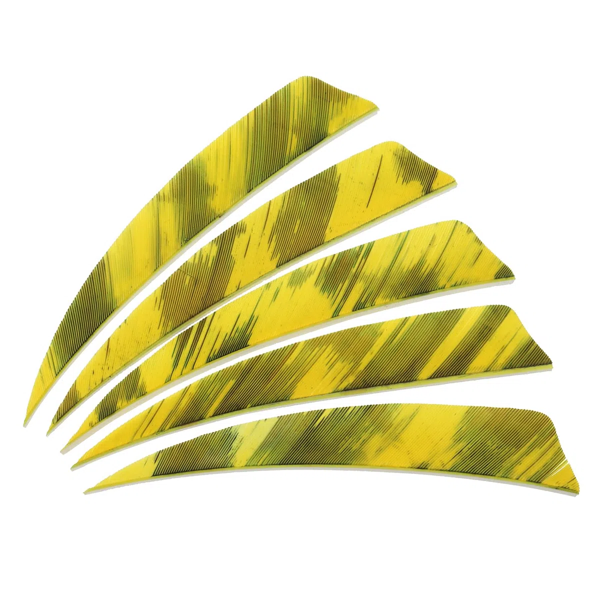 PATIKIL Plumas de Corte de Escudo, Paquete de 20 Plumas de Pavo de 4" para Flechas de Arquería, Plumas de ala Derecha para Tiro al Blanco DIY, Amarillo