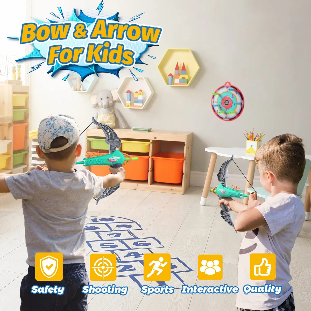 Wootoyz Juguetes Niños 3 4 5 6 7 8 Años, Arco y Flechas para Niños Regalo Niño 3-8 Años Juguetes para Niños de 3-8 Años Regalos para Niños de 3-8 Años Juguetes Niña 3 Años