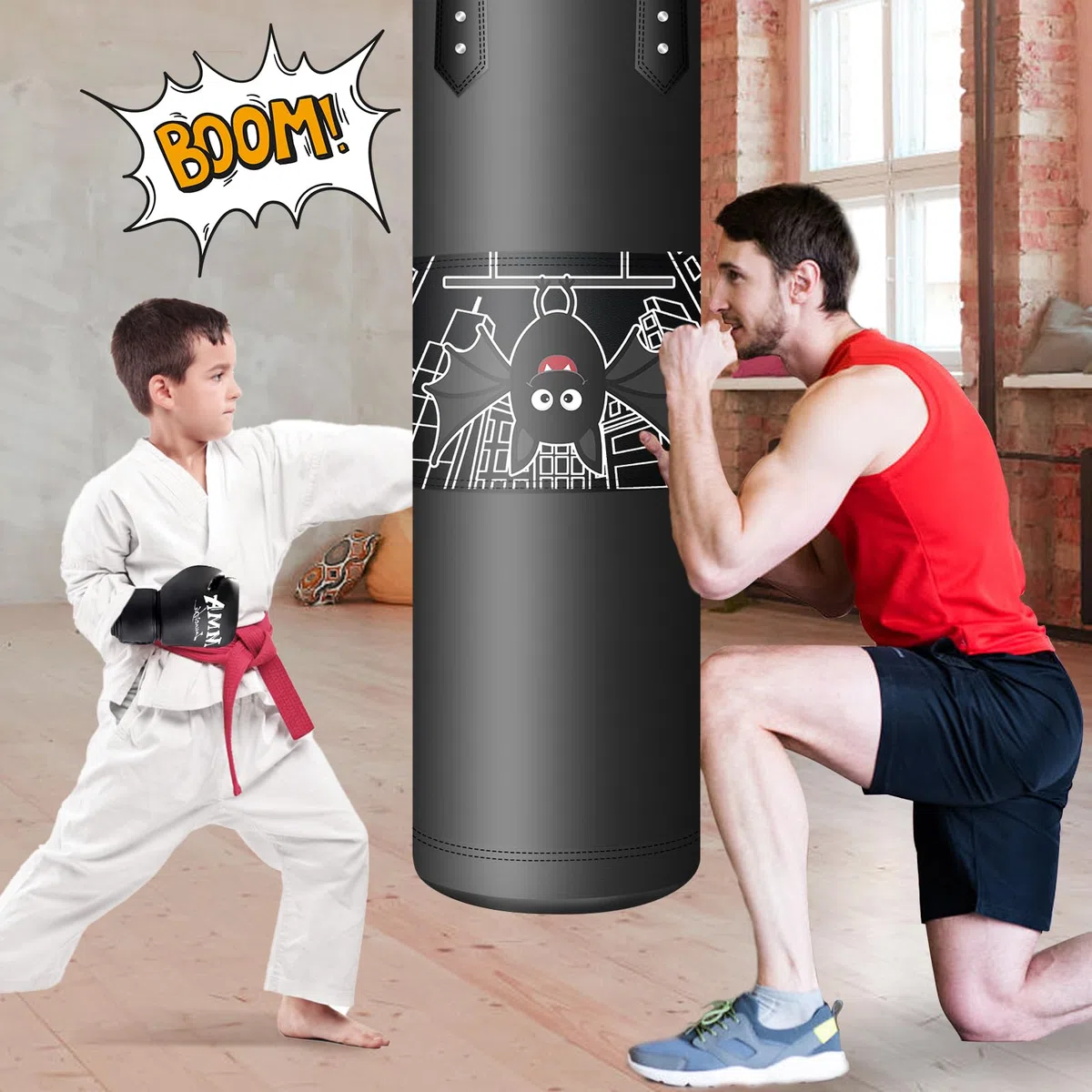 Saco de Boxeo Niños Sin Relleno de 3 a 12 años MMA Kickboxing Boxeo Karate Muay Thai Karate