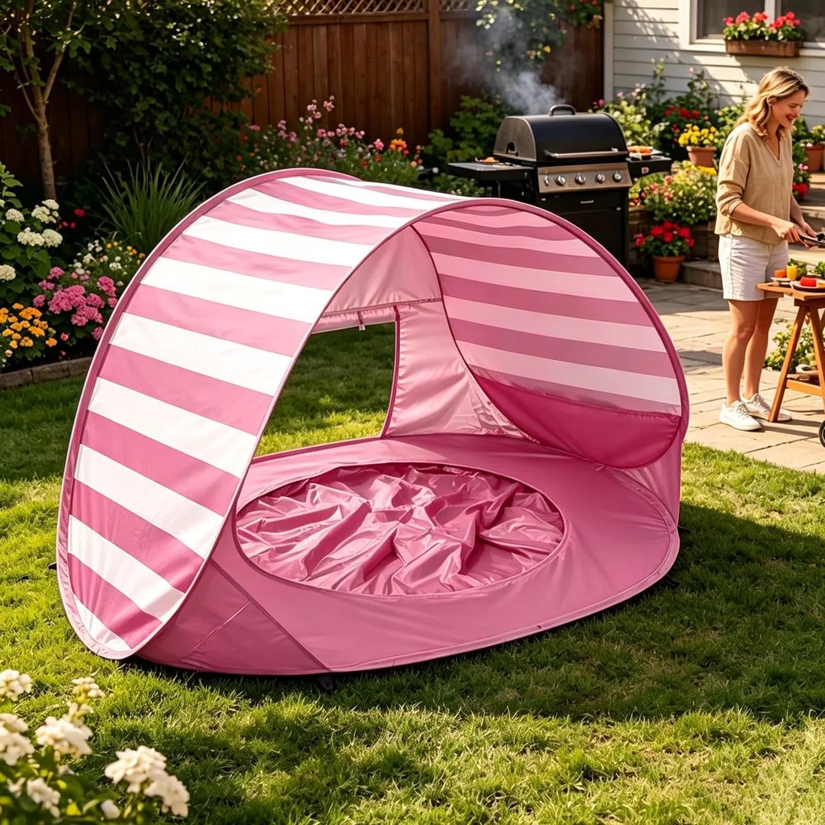 Tienda De Campaña De Playa para Niños: Refugio Plegable con Protección UV con Mini Piscina, Toldo Portátil para Sombra Al Aire Libre, Tienda De Juegos Ligera con Protección Solar | Uso De De