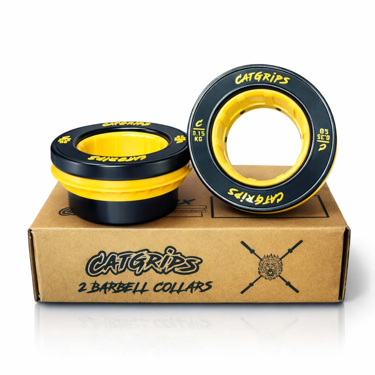 CatGrips Abrazaderas Barra Olímpica 50mm, Cierres Rápidos para Pesas, Collares de Barra Antideslizantes, Clips para Entrenamiento de Crossfit, Halterofilia y Gym