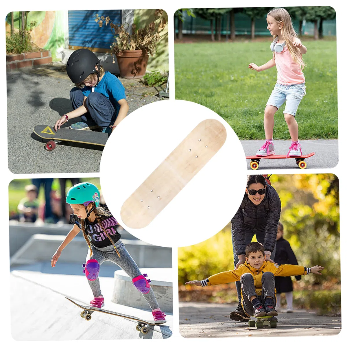 Tablas de Skate en Blanco para Pintar, Tabla de Skate en Blanco, Doble cóncavo de 24 Pulgadas y Cubierta de Madera de 7, Arte de Bricolaje