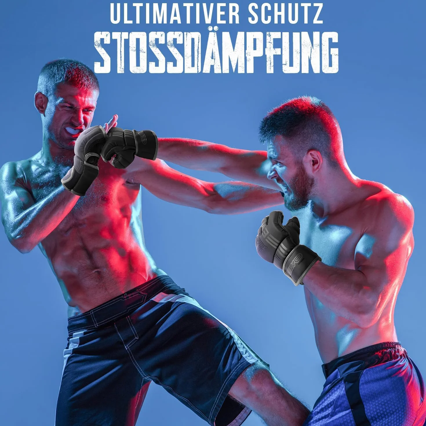 EVO Fitness Guantillas MMA Hombre Mujer Artes Marciales Mitts Grappling Sparring Guantes MMA Muay Thai Guantillas Saco Boxeo Combat Sports Guantillas Boxeo Guantes Kick Boxing