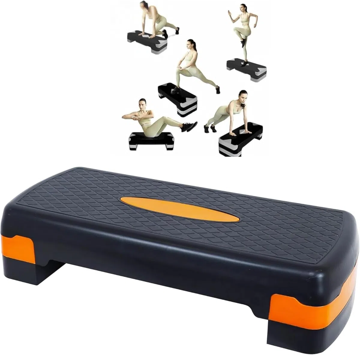 Plataforma Step Fitness Ajustable con 2 Niveles | Steps Aerobic Antideslizante para Ejercicio en Casa y Gimnasio | Banco Step Fitnes para Cardio, Perder Grasa y Entrenamiento en Casa