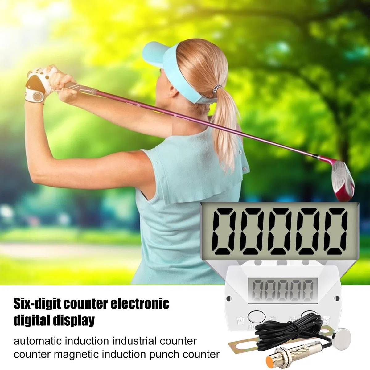 Contador Digital | Clicker Digital automático - Contador Digital con Pantalla LED automática, Contador Digital electrónico con 6 dígitos