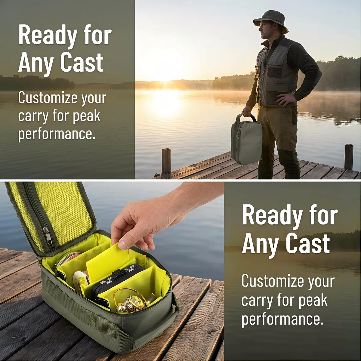 Bolsa de Almacenamiento De Aparejos De Pesca Impermeable, Bolsas De Línea De Carrete De Pesca, Bolsa De Transporte Impermeable para Equipo De Pesca, Organizador De Almacenamiento De Aparejos