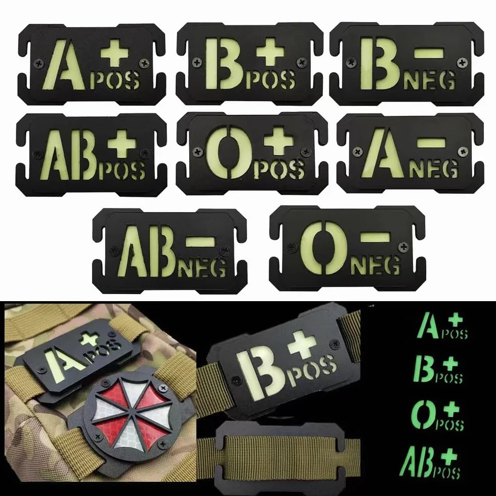 Morale Patch Tira De Identificación Luminosa Del Tipo De Sangre Insignia Reflectante Mochila Con Hebilla Parche De Expansión Personalizado Adecuado Para El Sistema Molle