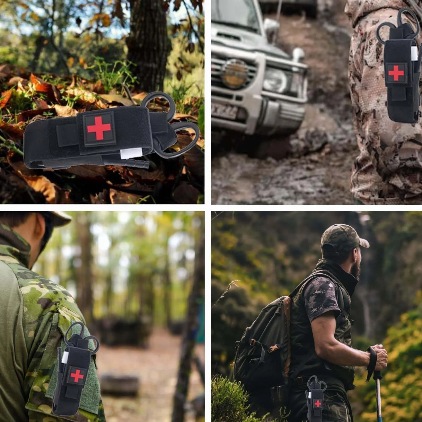 Bolsa Torniquete Molle Torniquete Táctica EMT Tijeras Medicas, Bolsa Torniquete Titular Táctico Militar para Torniquete y Tijeras Para Primeros Auxilios y Emergencias al Aire Libre