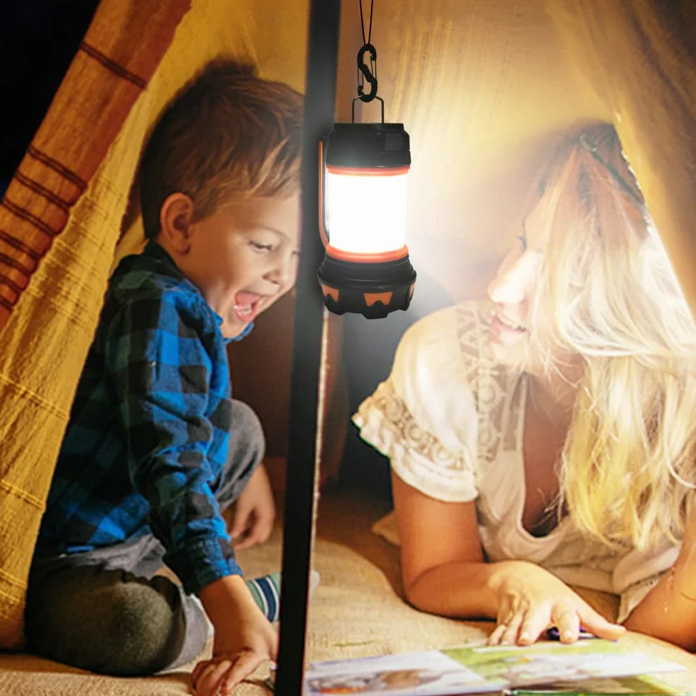 Flintronic Linterna de Cámping, Antorcha LED para iluminación Exterior, 6 Modos, 1000LM Resistente al Agua, Recargables 3600mAh Banco de energía, Perfecta para Senderismo, Pesca, Emergencia