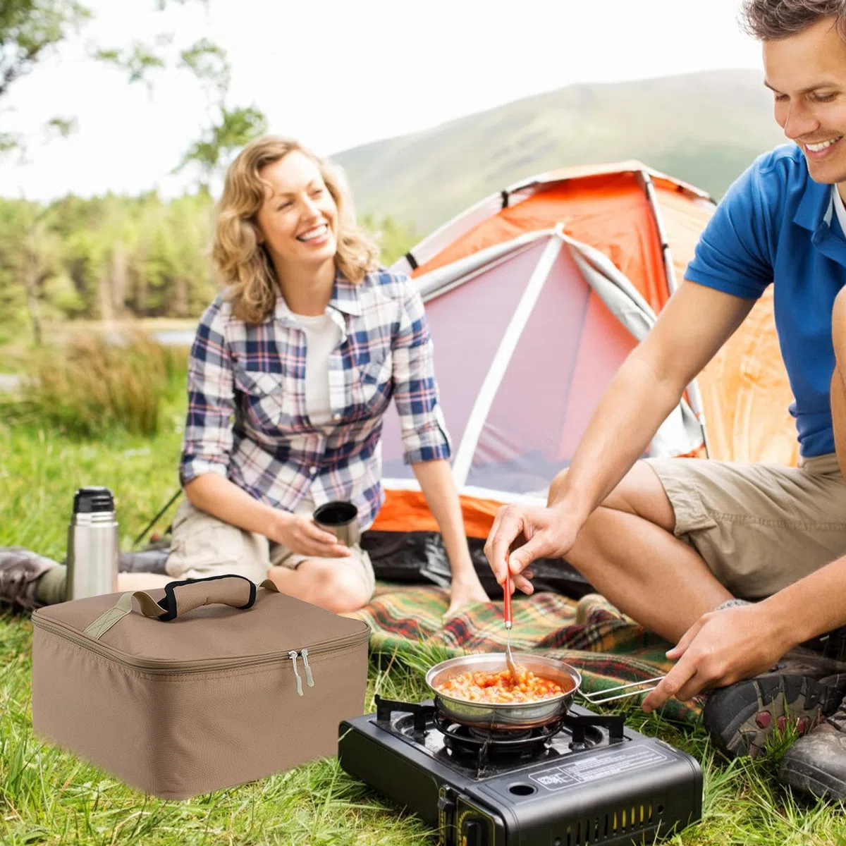 De Transporte Para Estufa De Camping - 35 X 32,5 Cm, Almacenamiento De Cocina De Gas Portátil | De Protección De Tela Oxford 600d | Bandeja De Cocina Para Utensilios De Cocina | Estuche