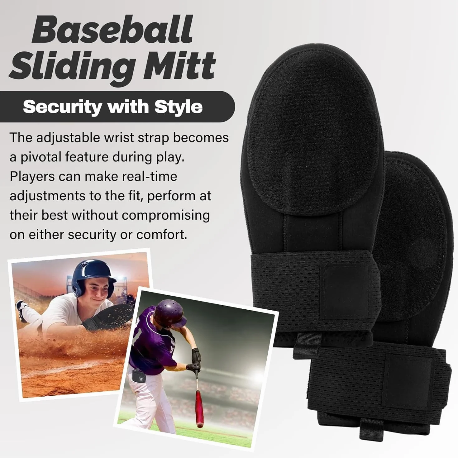Guante deslizante de béisbol universal para mano derecha o izquierda, guantes deslizantes de béisbol, guantes deslizantes para jóvenes y adultos, neopreno, correa de compresión ajustable