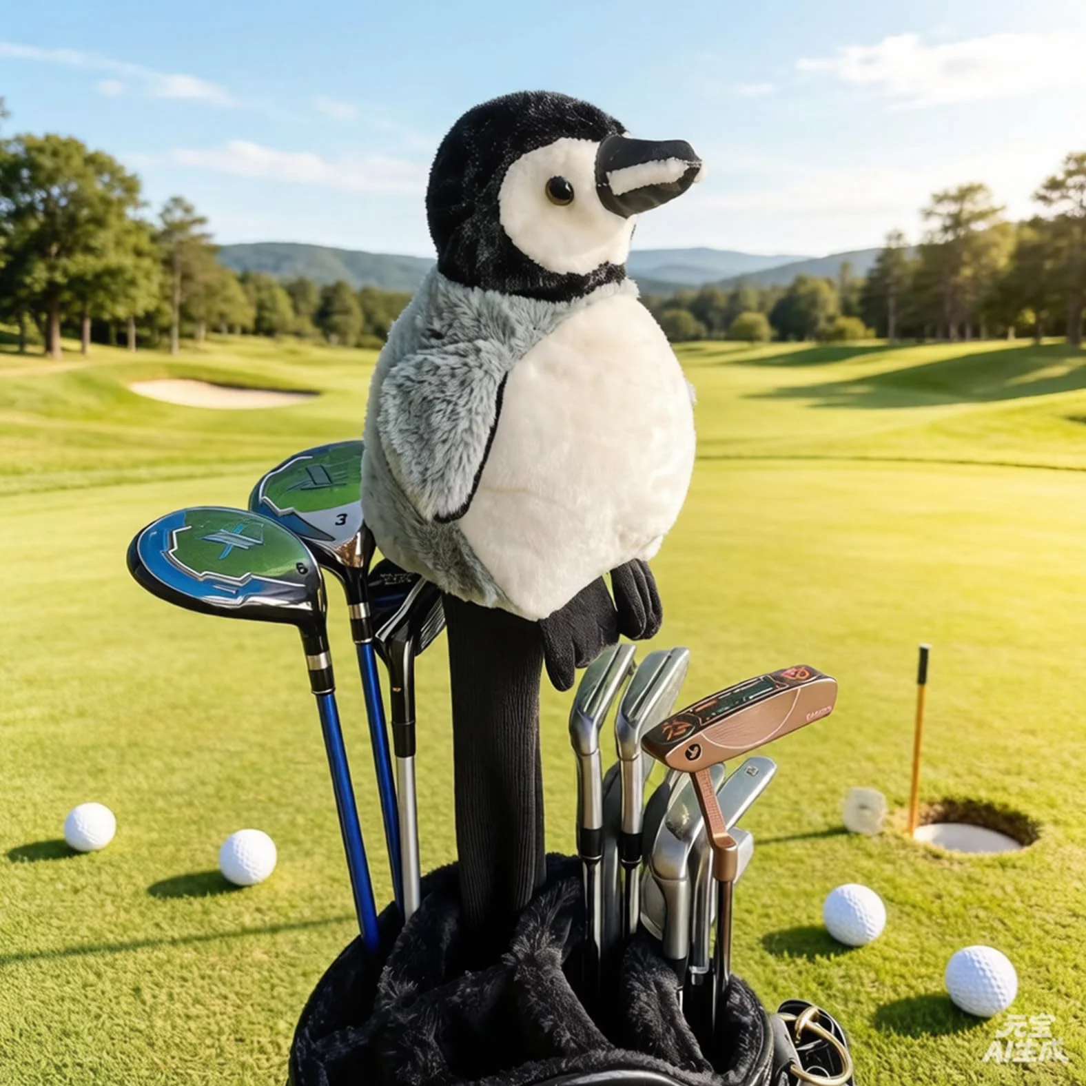 dPois Protector de Cabezal para Palo de Golf Estilo Pingüino Funda Suave para Madera Accesorio Deportivo