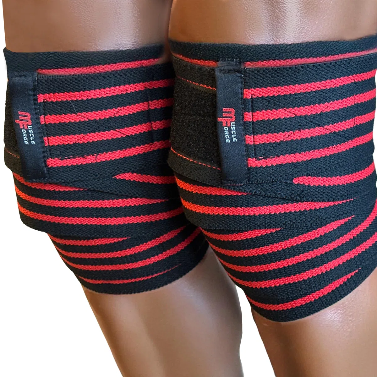 Rodilleras Gym – Juego de 2 Bandas Elásticas de Rodilla con Cierre de Gancho y Bucle para Sentadillas, Deadlifts, Musculación y Powerlifting – Rodilleras Gimnasio – Soporte de Rodillas