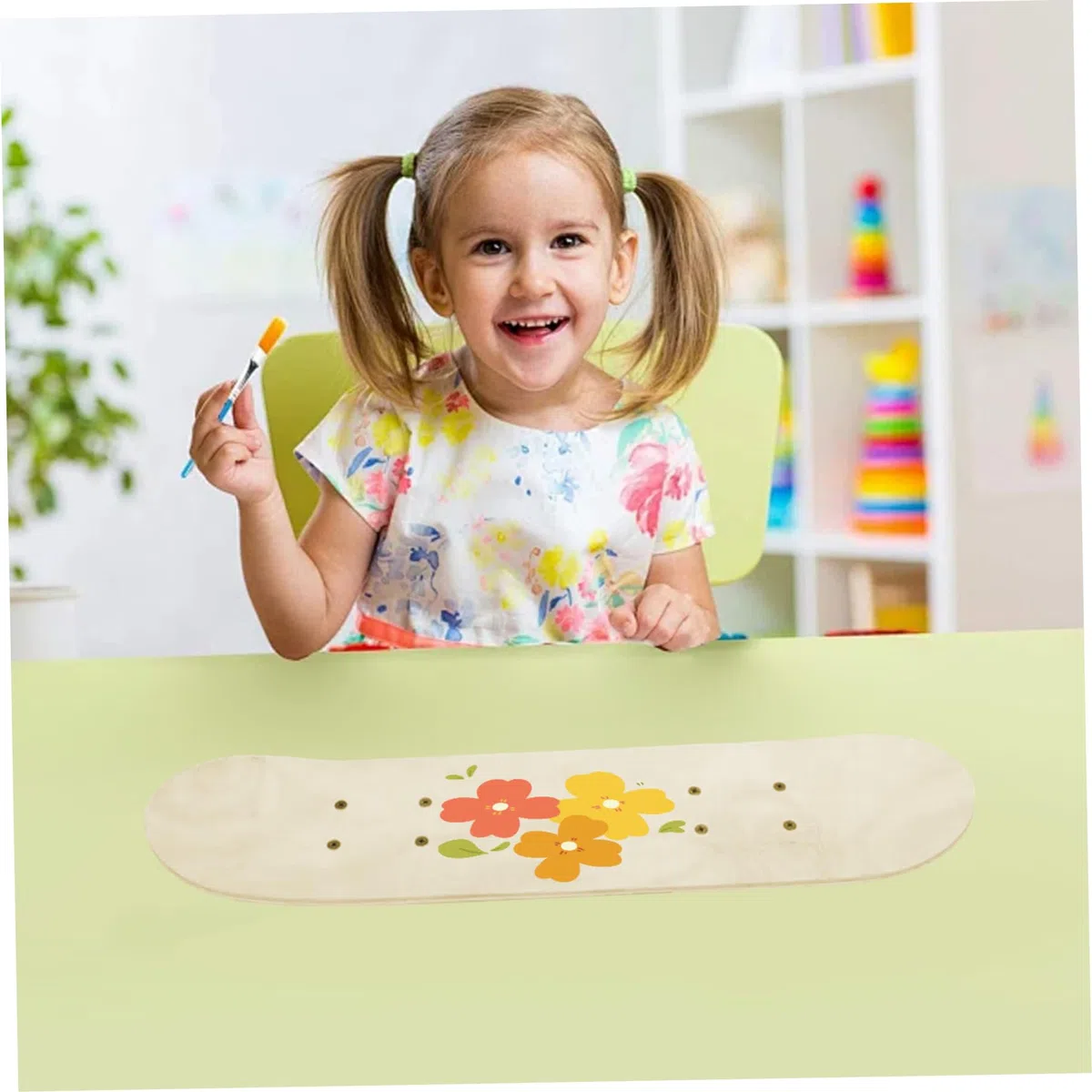 Tablas de Skate en Blanco para Pintar, Tabla de Skate en Blanco, Doble cóncavo de 24 Pulgadas y Cubierta de Madera de 7, Arte de Bricolaje