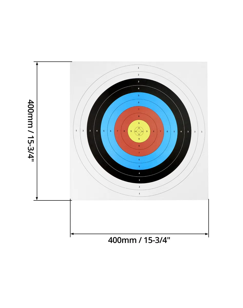 QWORK Objetivos de Tiro con Arco, Caras de Papel, 40 cm/60 cm Disponibles - Accesorios de Tiro con Arco