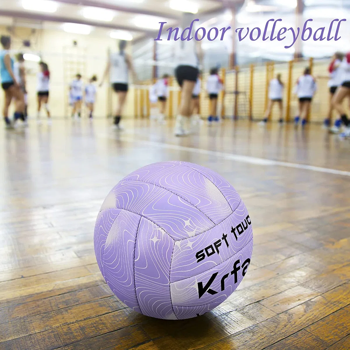 Balón de voleibol y voleibol de playa oficial tamaño 5 – Soft Touch – Pelota de entrenamiento para exteriores/interiores, resistente al agua con diseño ondulado (morado)