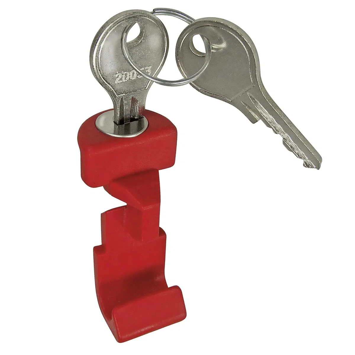 KlickFix - Accesorio de botón Rojo con Cerradura, Negro, 69 x 5 cm