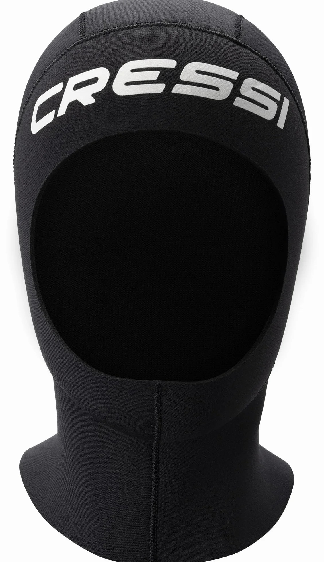 CRESSI Resilient Hood 3mm - Capucha Unisex con Cuello Redondo en Neopreno de Doble Forro Negro de 3mm, Ideal para Buceo, Snorkel y Deportes Acuático
