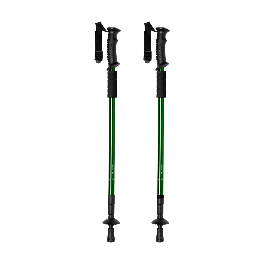 Set Bastones de Senderismo, Aluminio Ligero, Ajustables en Altura, Extensibles telescopicos, con Amortiguación, 5 Colores, + Funda