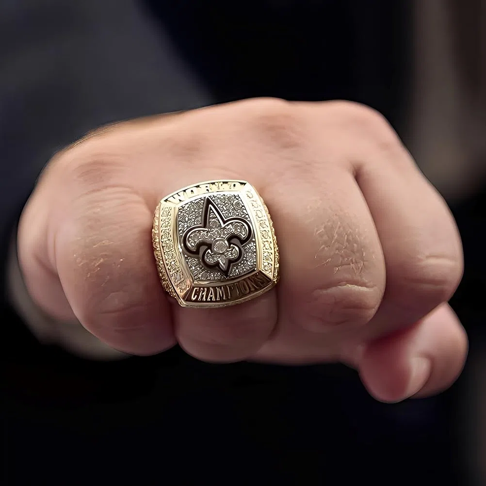 Anillo Campeón Super Bowl 2009 Saints – Recuerdo del Campeonato de Fútbol Americano para Aficionados, Antiguos Alumnos, Padre y Amigos