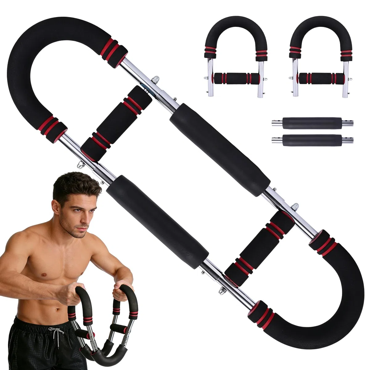 Twister Arm Trainer, Entrenador Ajustable de Pecho y Brazo 18-50kg, Dispositivo Portátil para Ejercicio de Hombros, Tríceps, Espalda y Antebrazo, para Casa, Oficina y Viajes
