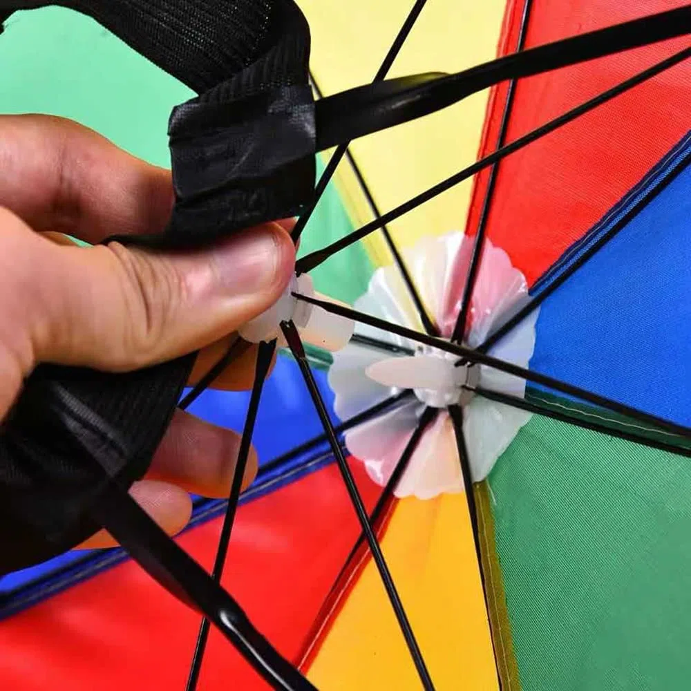2 piezas Ajustable Sombrero de Paraguas，Arcoiris Sombreros Paraguas，para decoración, vestimenta, golf, ciclismo, pesca, jardinería.
