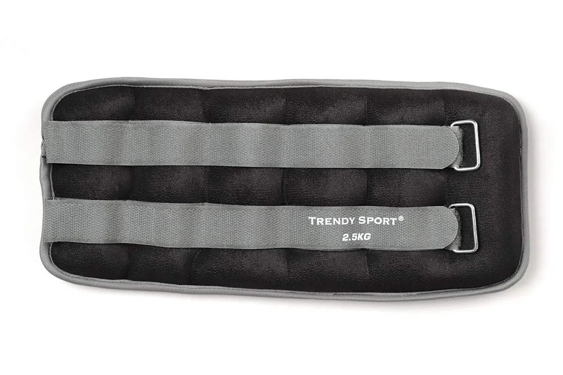 Trendy Sport Unisex - Muñequeras de peso para adultos, 2,5 kg, color negro y gris