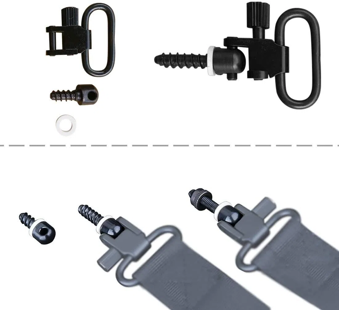 Tbest Adaptador de Espárrago Giratorio de Eslinga Rifle Sling Swivels Screw, Quick Detach Herramienta de Eslabón Giratorio de Husillo QD reemplazo para Tiro de Tiro
