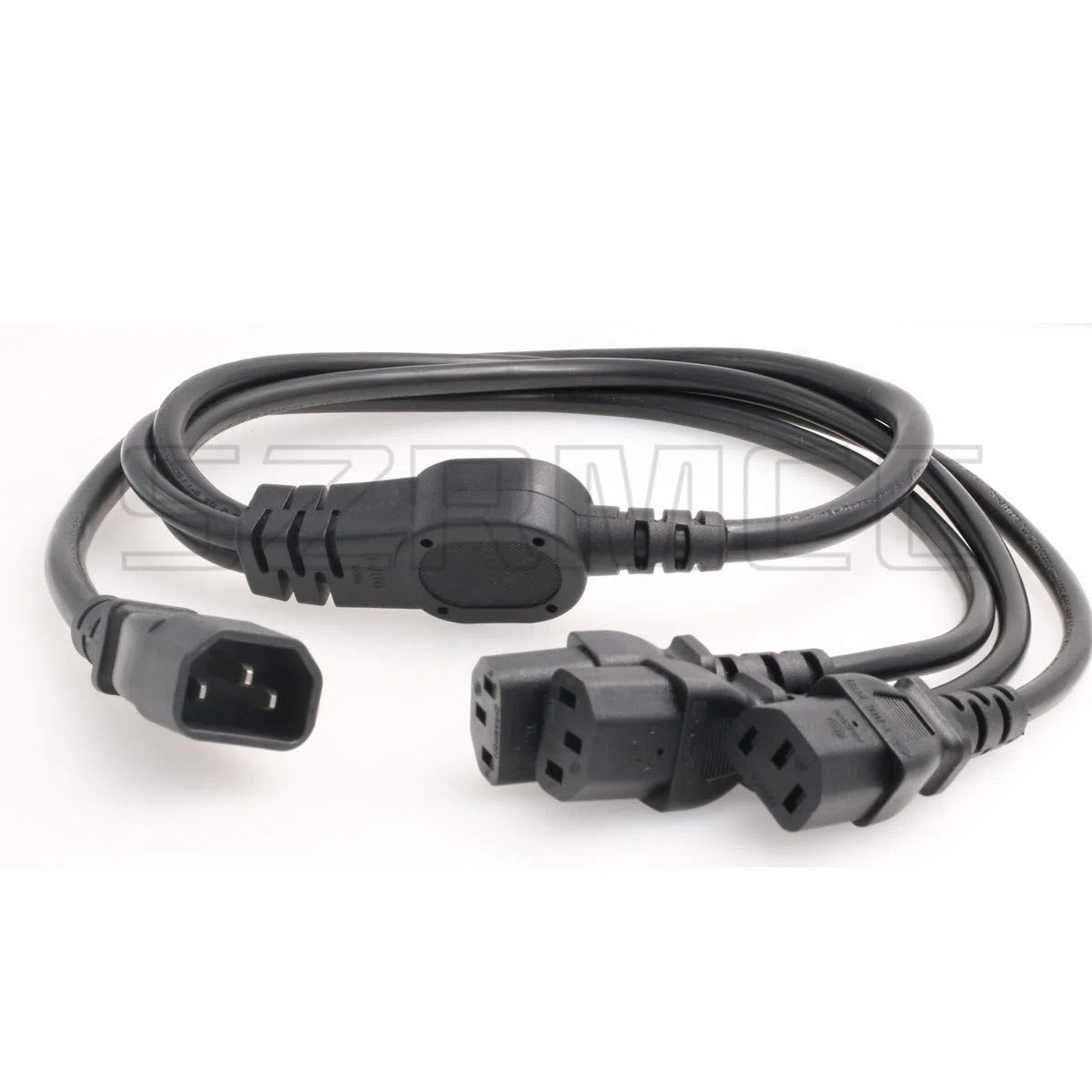 SZRMCC PDU IEC 320 C14 Macho a 3 x C13 Hembra Y Divisor Cable Adaptador de Alimentación 10A 250V UPS PSU Cable de Extensión (1m)