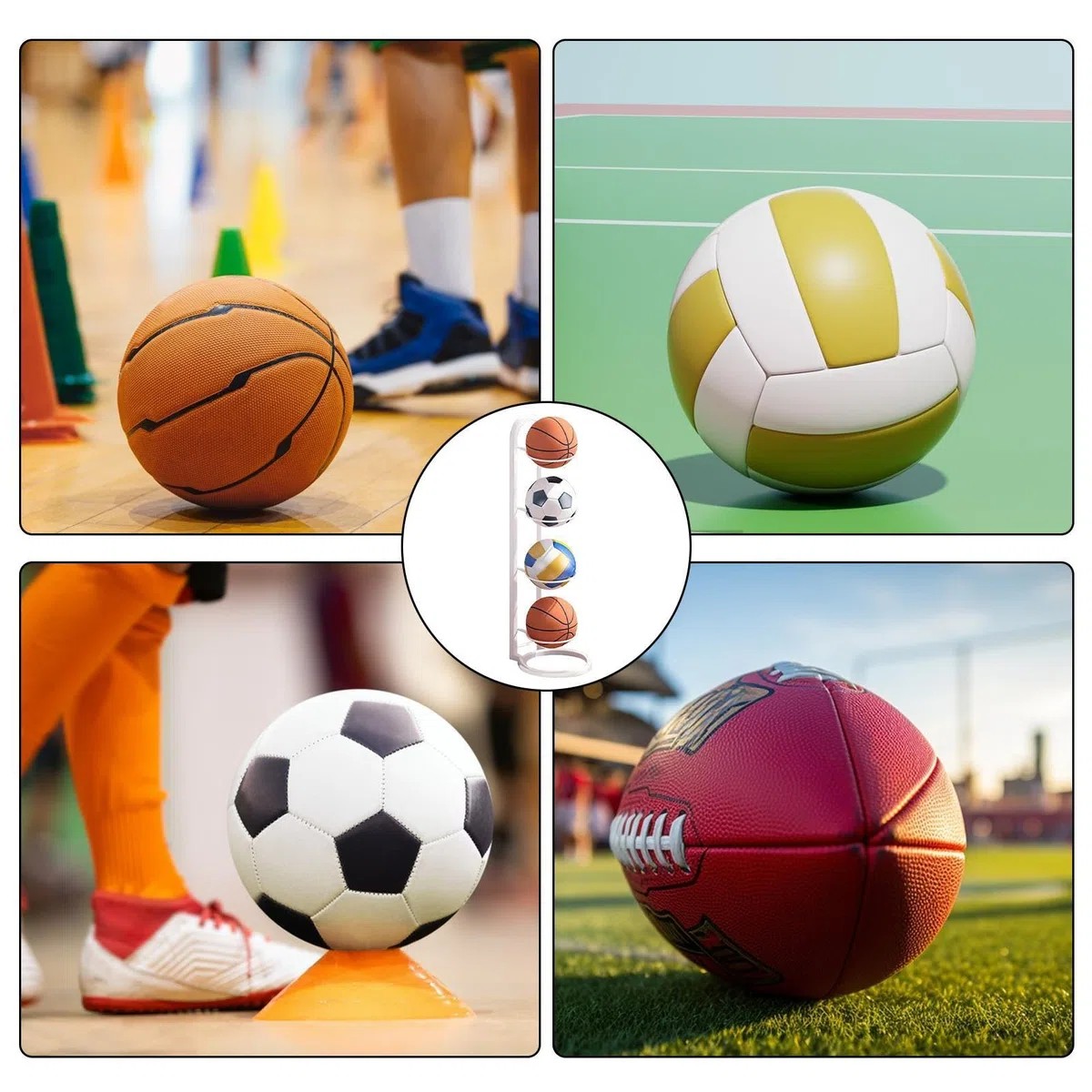Soporte Balon Futbol, Estante De Almacenamiento De Pelotas, Soporte Balon Futbol Vertical, Organizador De Baloncesto, Soporte Organizador De Pelotas, Estante De Almacenamiento De Bolas Multicapa