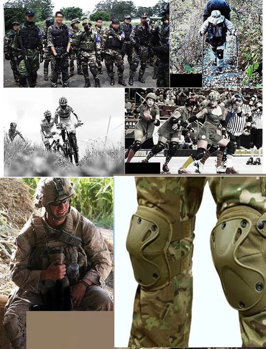 Juego de equipo de protección táctico deportivo, coderas y rodilleras militares, rodilleras protectoras de camuflaje para disparos