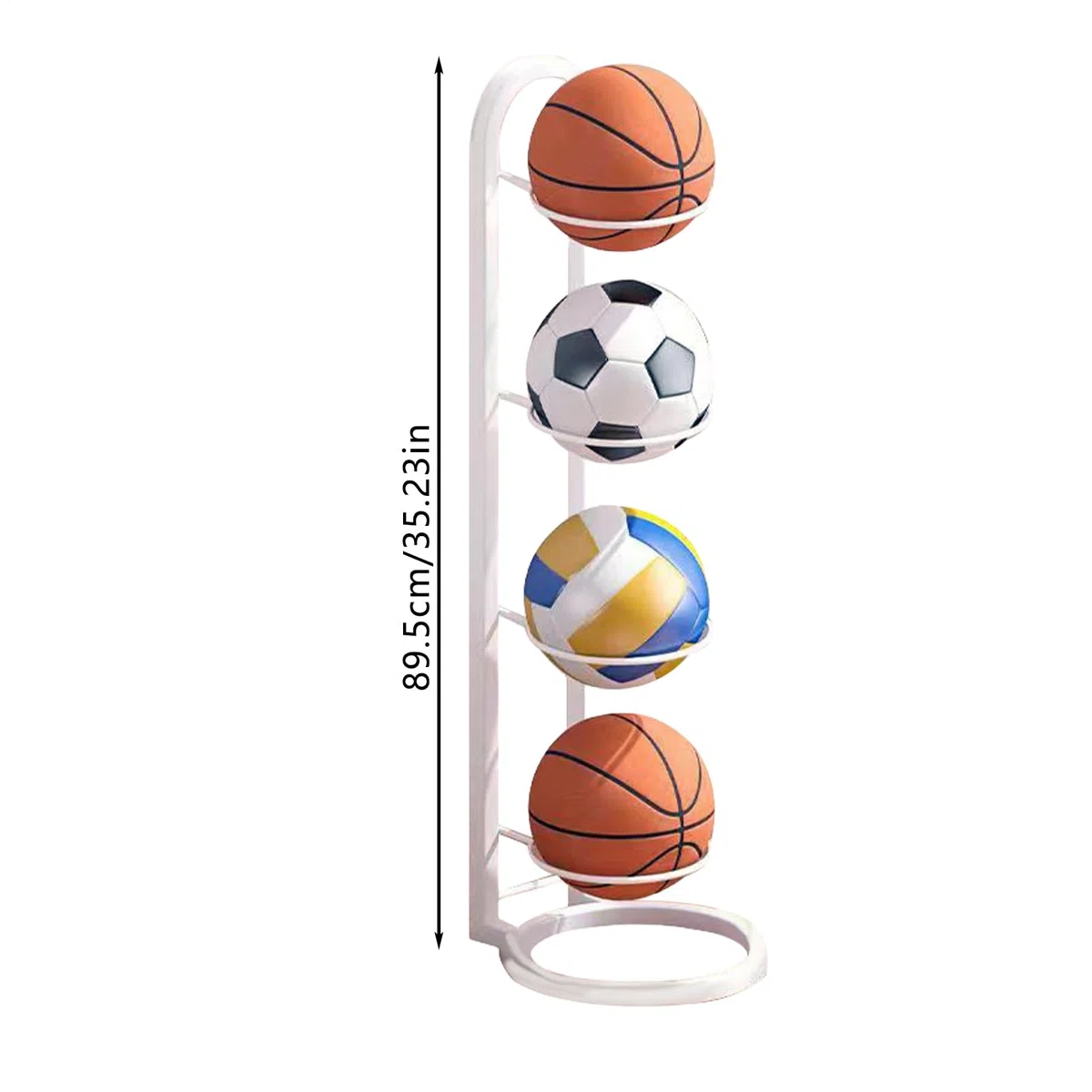 Estante De Bolas De 2/3/4/5 Niveles, Almacenamiento Vertical De Pelotas, Almacenamiento Equipos Deportivos Balon Raqueta, Estante De Almacenamiento De Pelotas Para Baloncesto, Fútbol Y Voleibol