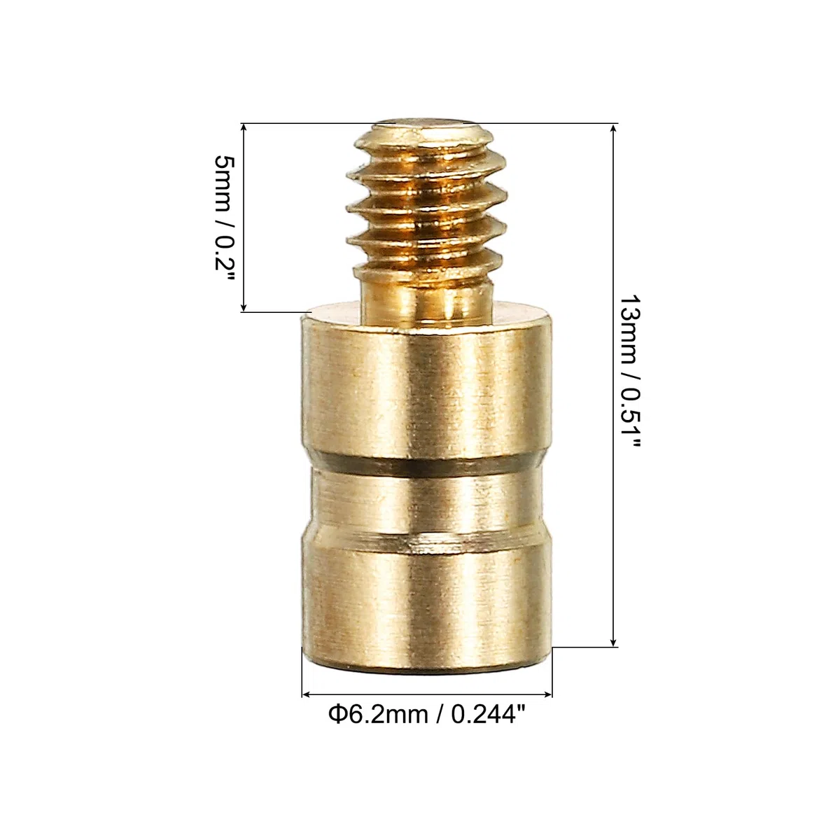 PATIKIL 25 Granos Latón Inserto de Flecha de Tiro con Arco, 16pcsTornillos de Inserción de Flecha de Cobre Latón para Flechas de Carbono de 0.244/6.2mm