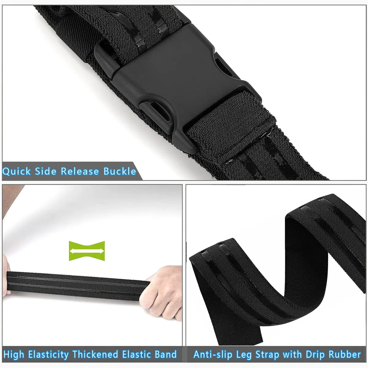 Correa para Muslos de Funda, bucles tácticos Antideslizantes para Las piernas al Aire Libre para EDC con Hebilla Lateral de liberación rápida para Caza y Tiro, Tela elástica de Nylon Unisex