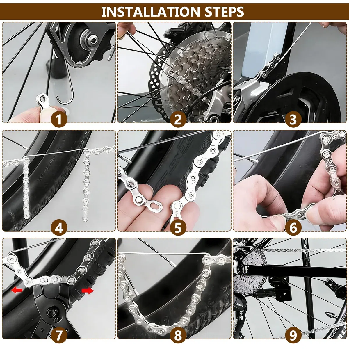 Cadena Bicicleta, Cadena de bicicleta de Montaña 6/7/8 velocidades, 116 Eslabones 1/2 x 3/32 Pulgadas, Cadenas para bicicletas de carretera, con alicates/rompedor de cadenas y 4 pares candados