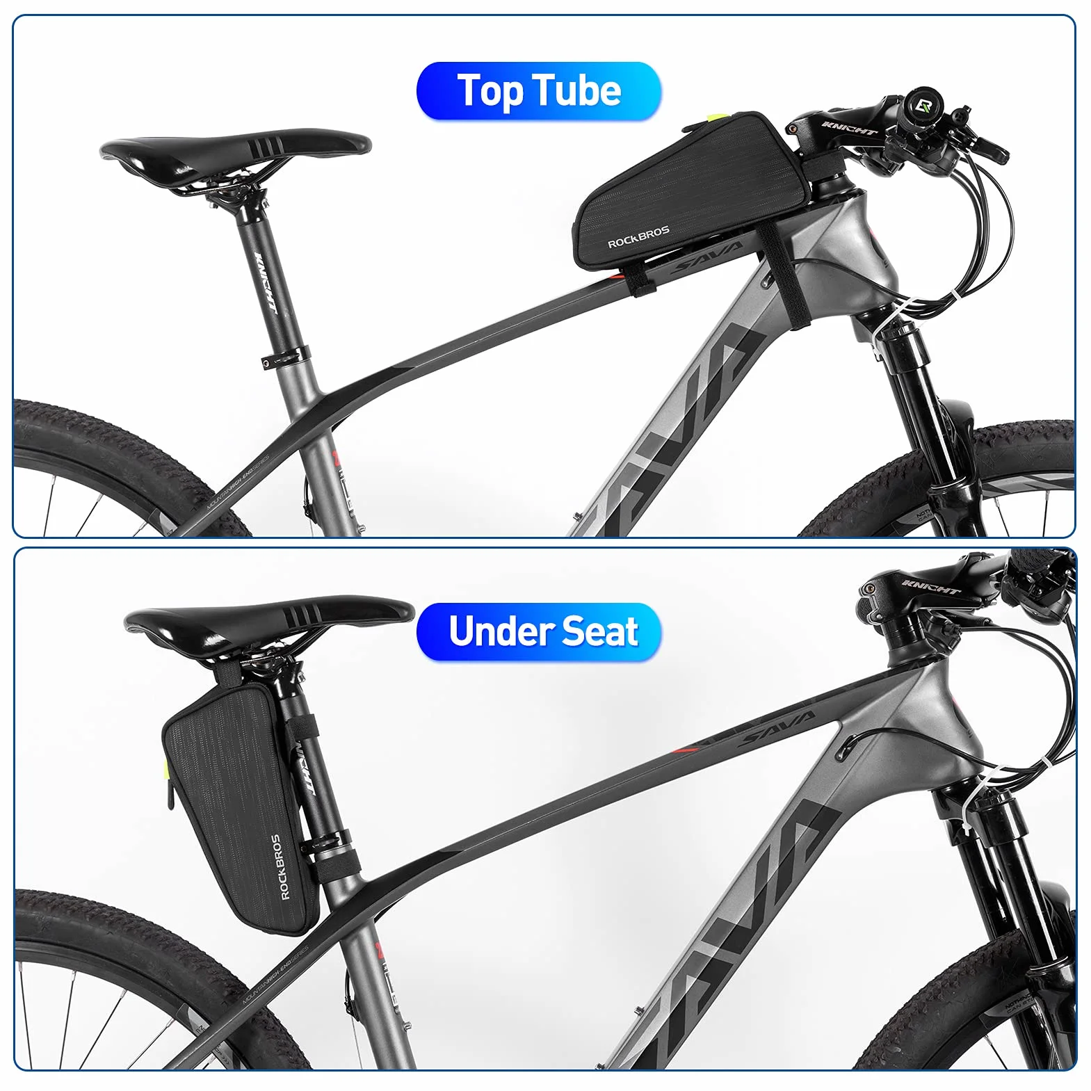 ROCKBROS Bolsa Manillar de Bicicleta, Bolsa Móvil de Tubo Superior para MTB Bicicleta Carretera Ciclismo Compatible con Teléfono de Debajo de 6,5”