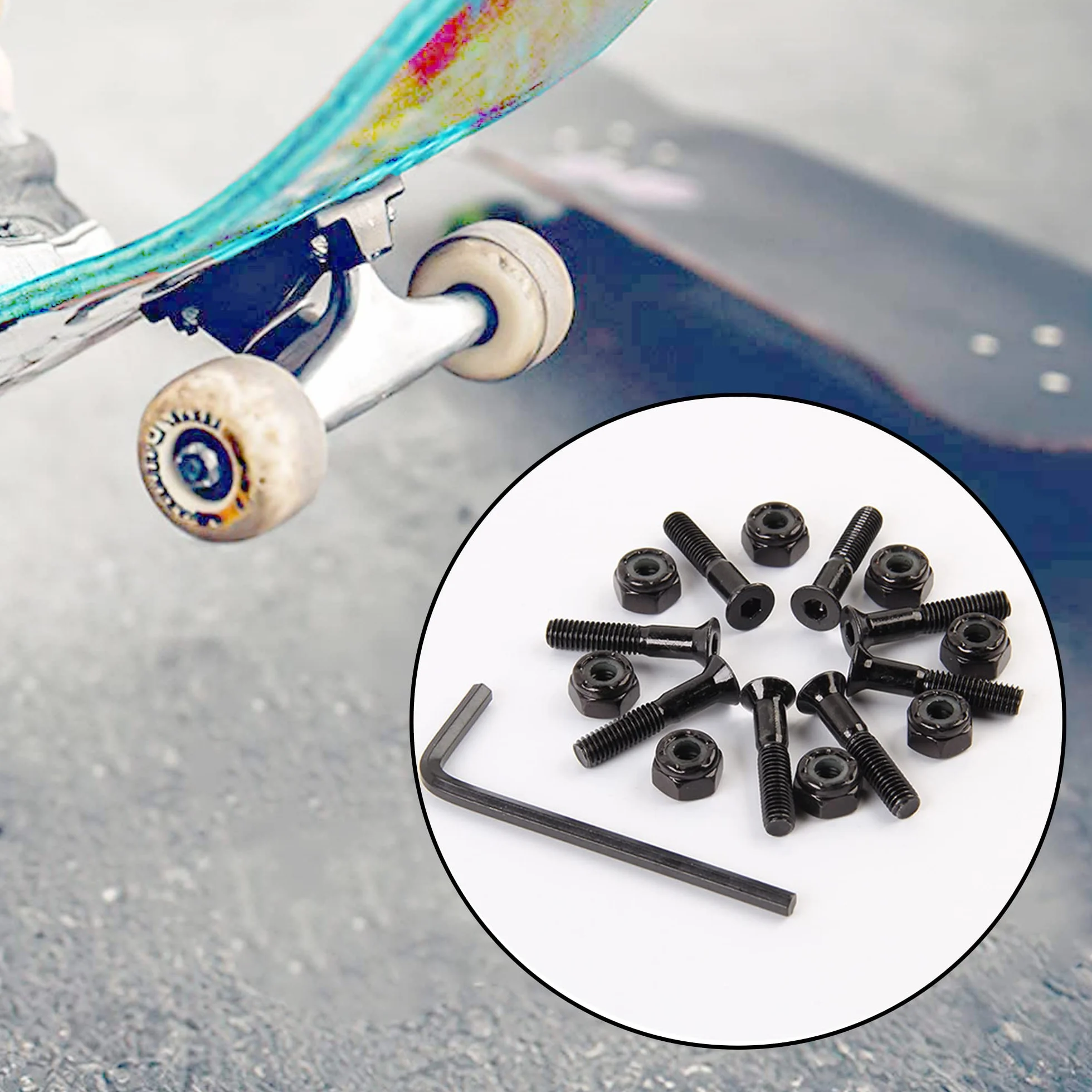 Tornillos para Patineta Longboard Hardware De Skateboard Tornillos De ReparacióN De MonopatíN Juego De Tuercas De Tornillo Longboard para Patineta Tornillos Skate, 50mm, para Reparar Patinetas