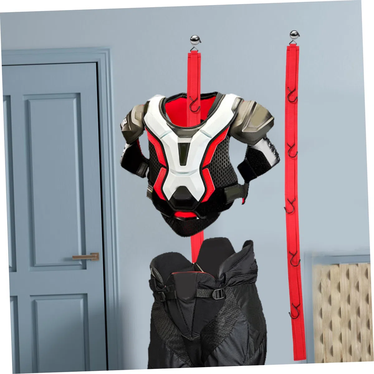 Toddmomy Perchero para Palo de Hockey Rojo Portátil, Soporte de Secado Resistente para Equipo Deportivo, Montaje en Pared Versátil, Almacenamiento Ergonómico para Uso en Hogar y Camping