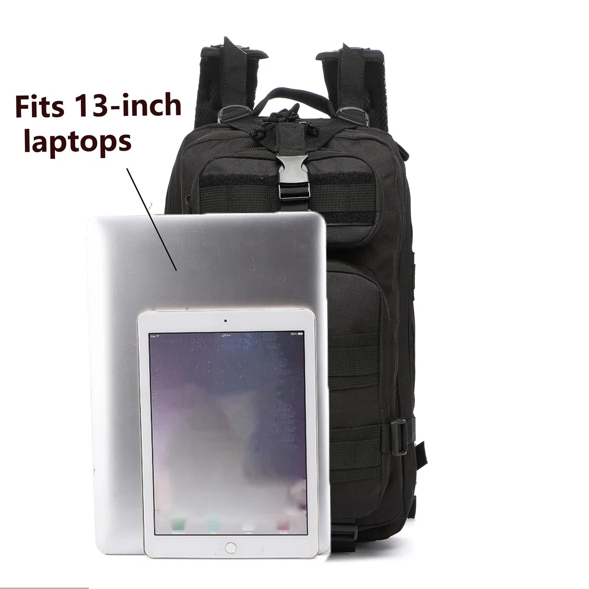 Mochila De Pesca De 20 Litros Impermeable De Nailon Duradera,Mochila Deportiva Táctica Militar Al Aire Libre Mochilas De Senderismo Casual (Negro)
