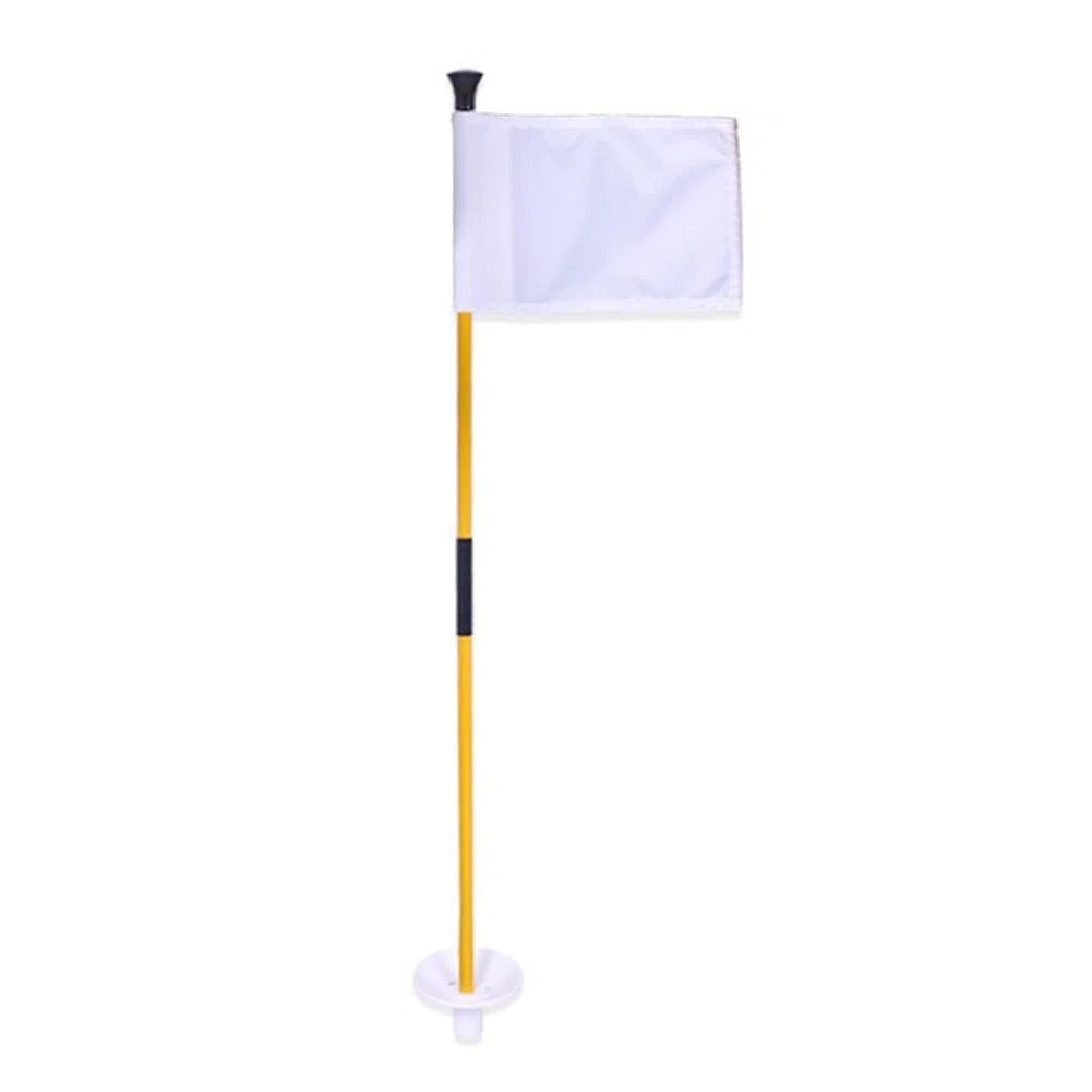 Bandera Verde de Golf, Mástil Desmontable de Dos Secciones con Copa y Orificio de Objetivo, Fácil de Transportar