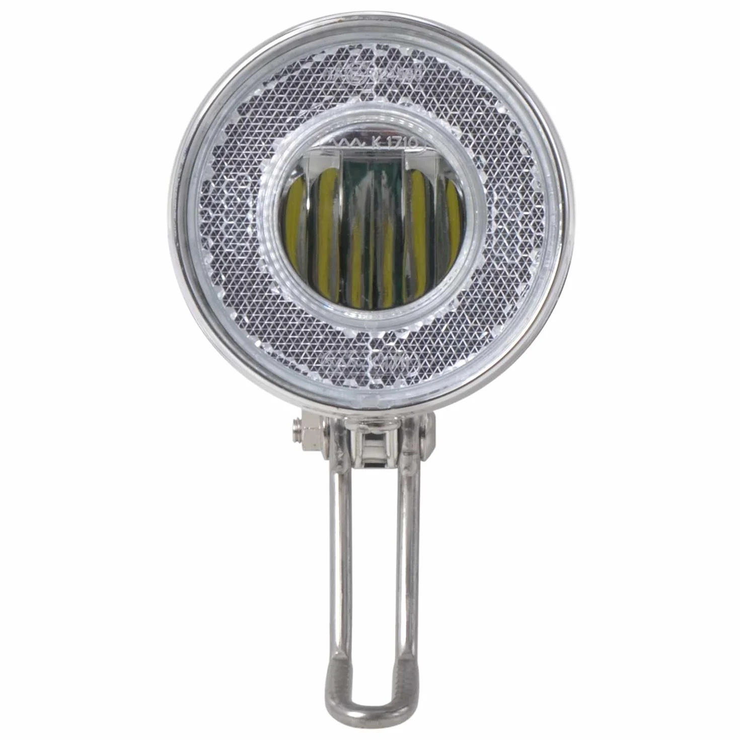 Faro trasero LED para bicicleta, luz delantera con efecto cromado y funcionamiento con batería