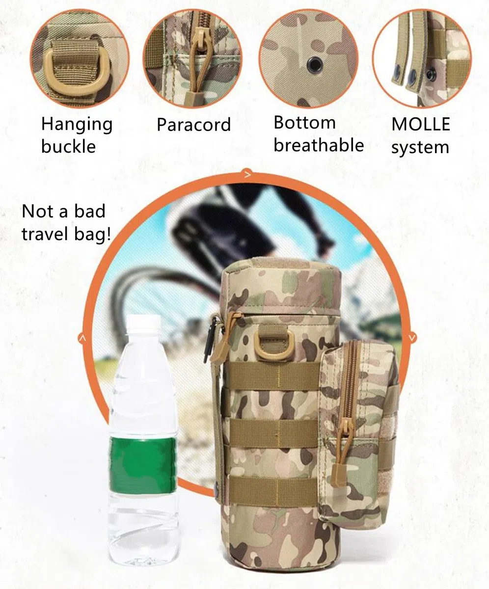 Bolsa para Botella de Agua Bolsa para táctico MOLLE Militar Senderismo Camping Viajes Deportes