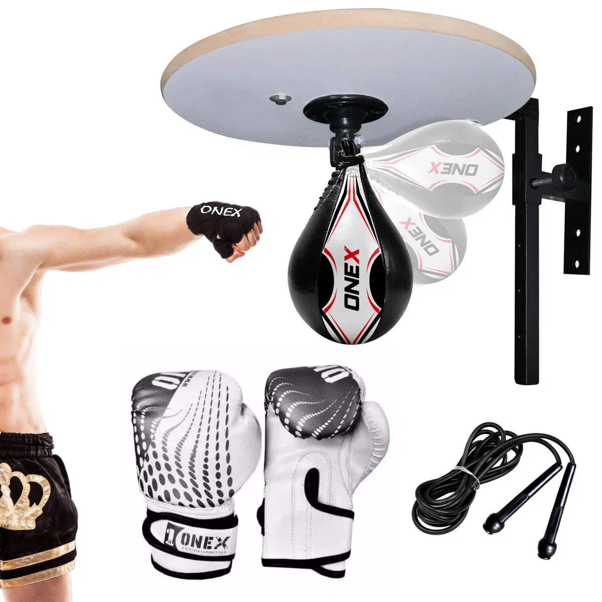 Plataforma de pelota de velocidad de boxeo, marco de montaje en pared, equipo de entrenamiento MMA para boxeo, soporte ajustable para saco de boxeo para MMA