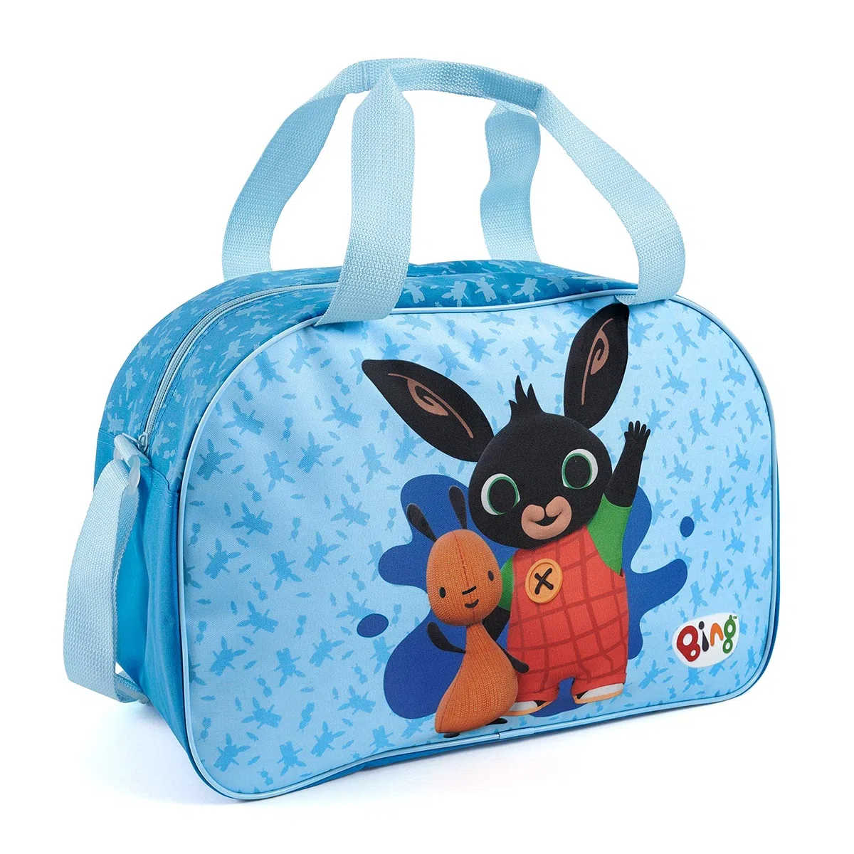 PERLETTI Bolsa Deporte Infantil Bing con Bandolera - Mochila Gimnasio para Niños Práctica y Amplia con Estampa de Bing y Flop - Bolso Deportivo para Niño Viajes y Tiempo Libre Azul - 28x41.5x21