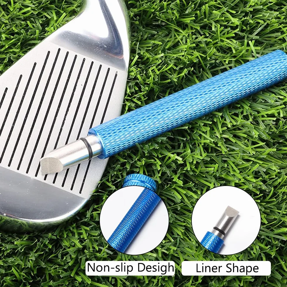 3 Piezas Herramientas de Limpieza de Golf Cepillo para Palos de Golf con Mosquetón Retráctil Afilador de Ranura para Golf Limpiador de Cepillos de Palos para Palos de Golf Fácil de Usar