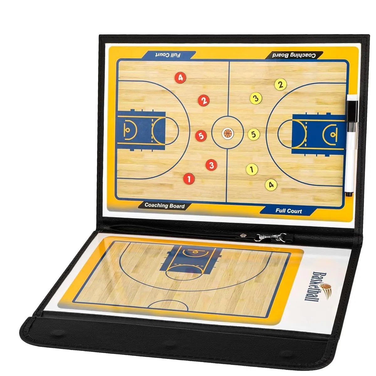 ZONSUSE Pizarra Magnética de Baloncesto, Pizarra Baloncesto Entrenador, Coach Board Basketball, con Marcador, Borrador, Imanes de Equipo, para Entrenamiento, ​​Enseñanza (Basketball A)